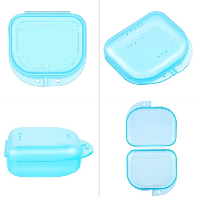 Mouth Guard for Grinding & Clenching Teeth 4 Count Total (2 Sizes) 2 pcs Blue Including Hygiene Case Nighttime Teeth Protection BPA-Free Comfortable Clench No More & Sleep Well