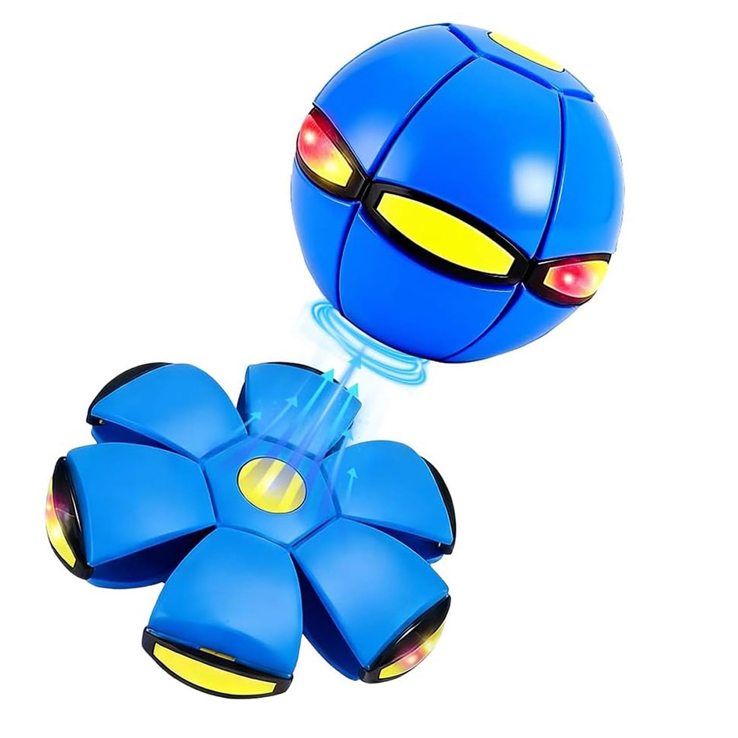 Magic Ball,Magic Meta Ball,Magic Bouncing Balls with 6 Light, Dual Form Freely Switchable,Pet Flying Saucer, Foldable,Suitable for Indoor & Outdoor Use(Blue)