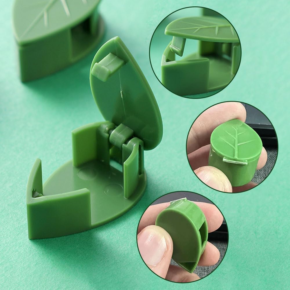 Plant Climbing Wall Fixture Clips, 2026 New Butterfly Leaf Shape Wall Plant Support Hook, Invisible Plant Support Clips Vine Traction Holders for Climbing Plants Indoor Outdoor (100 PCS, Leaf)
