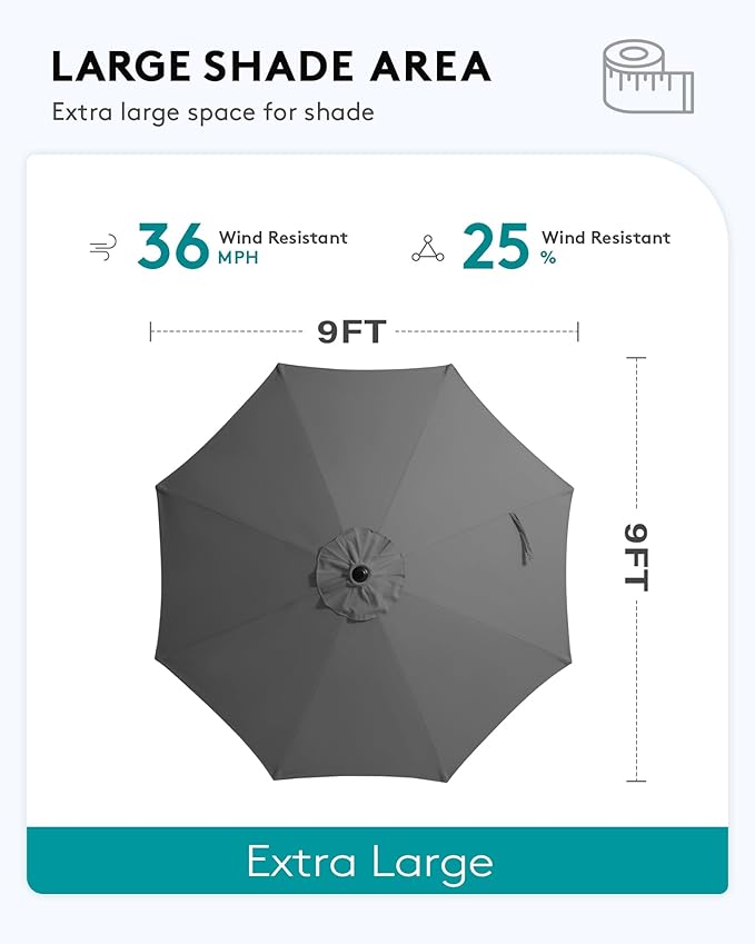SERWALL Outdoor Bar Set with 9ft Umbrella, All-Weather HDPE Patio Bar Chairs and Table, Outdoor Furniture Set for Poolside, Backyard, Garden - White