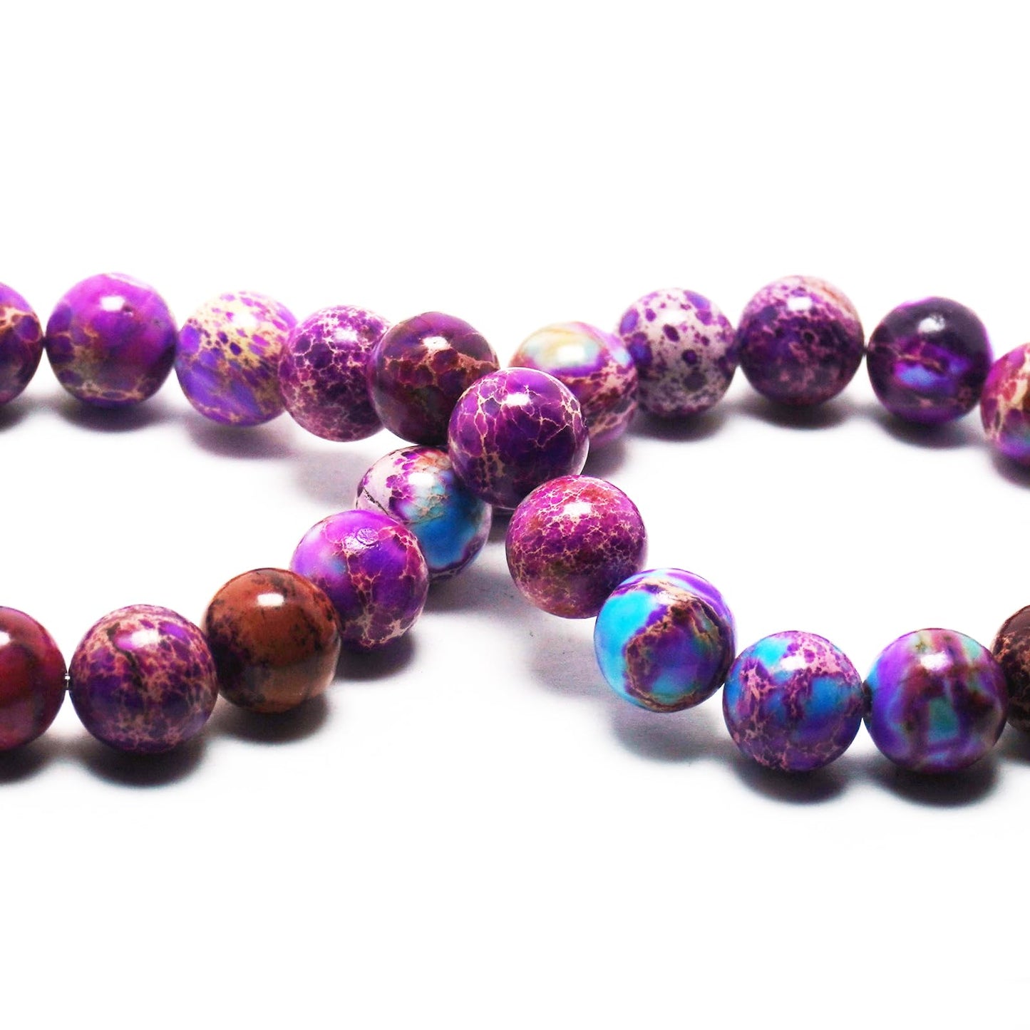 DIQIO Natural Stone Gemstone Beads for Jewelry Making - Galaxy Sea Sediment Jasper Beads for Bracelets, 6mm Semi Precious Crystal Round Beads(58-60pcs, 6mm)