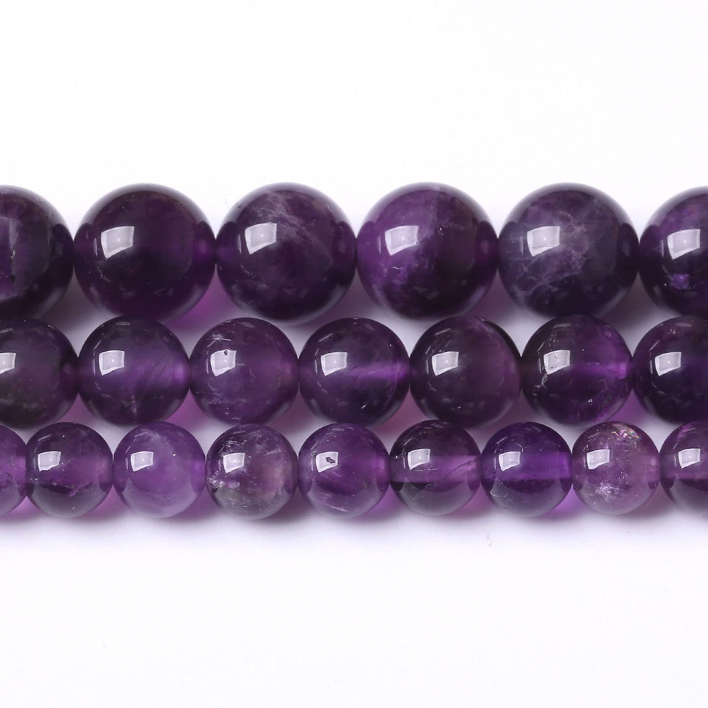 45PCS 8MM Beads Natural Amethyst Stone Round Loose Beads Gemstones for Jewelry Making DIY 15Inches