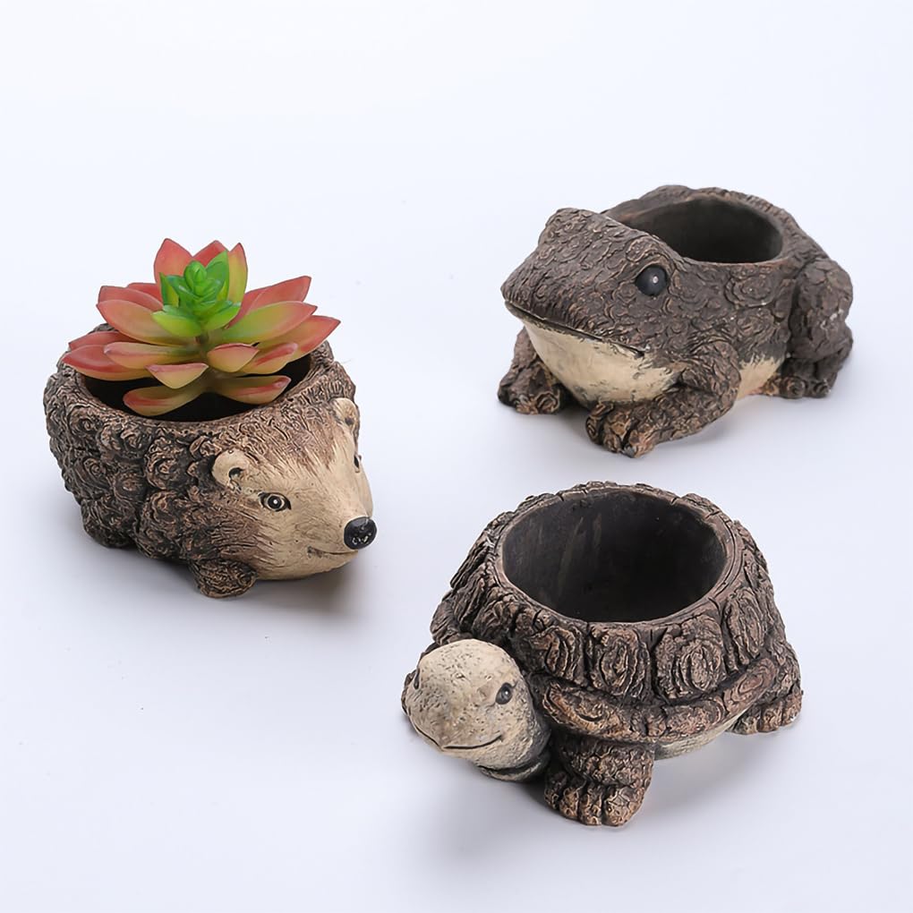 WAIT FLY Animal Cement Flower Pot Succulent Planter-Hedgehog-1 PCS