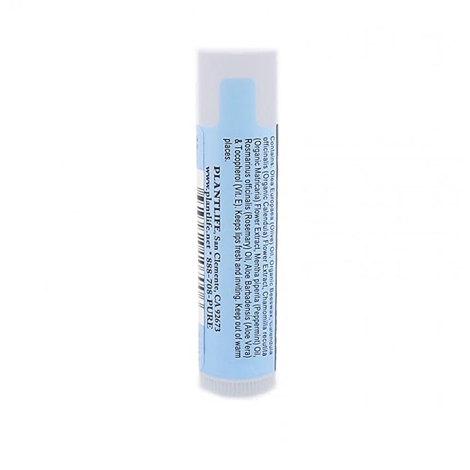 Plantlife Peppermint Lip Balm 2 Pack - Organic Made with Beeswax, Calendula & Chamomile - Soothing Balm for Chapped Lips - Moisturize Lips & Works on Minor Cuts - Made in California