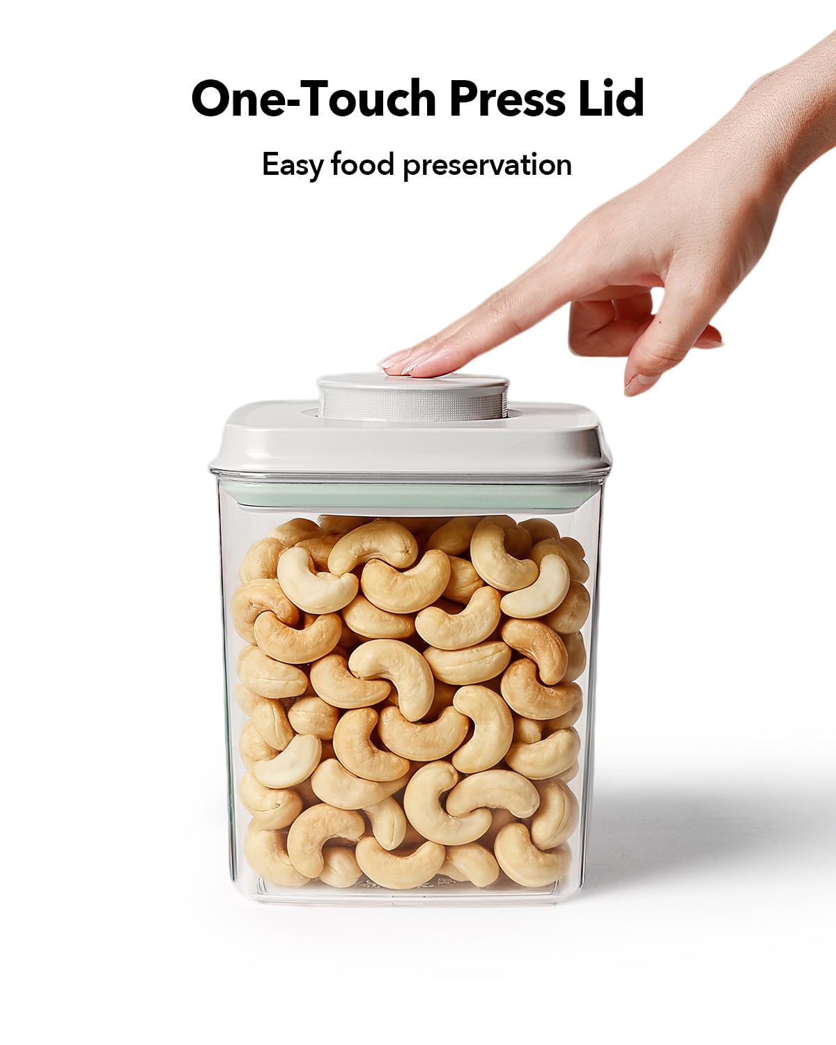 EQI Airtight Food Storage Container with One-Touch Lid, 2.8 QT / 2.65 L Stackable BPA-Free PET for Coffee, Sugar, Spices & Pantry Organization.