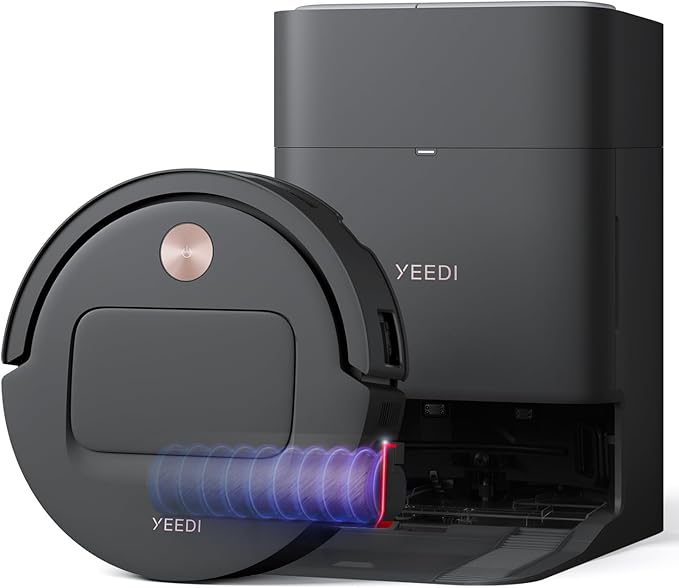 Yeedi M14 Plus Robot Vacuum and Mop, 18,000Pa Suction, OZMO Roller Instant Self-Washing Mopping, 167℉ Smart Dynamic Hot Wash & Auto-Dry, ZeroTangle 3.0 Anti-Hair Brush, All-in-One Omni Station, Black