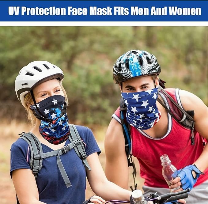 Sun Protection Face Mask Neck Gaiter - 9 Pack Breathable UV Protection Scarf for Men & Women, Hiking, Cycling, Fishing
