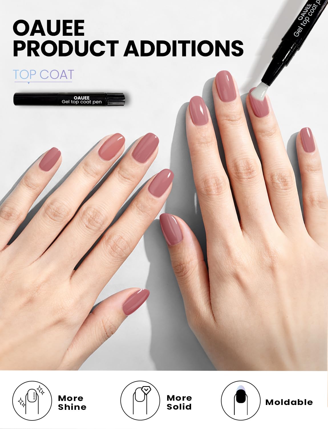 Semi Cured Gel Nail Strips 2 Styles | Built-In Gel Top Coat | UV Light Required | Salon Quality, Easy Application And Removal（Dusky Rose Reverie & Powder Pink Hush)