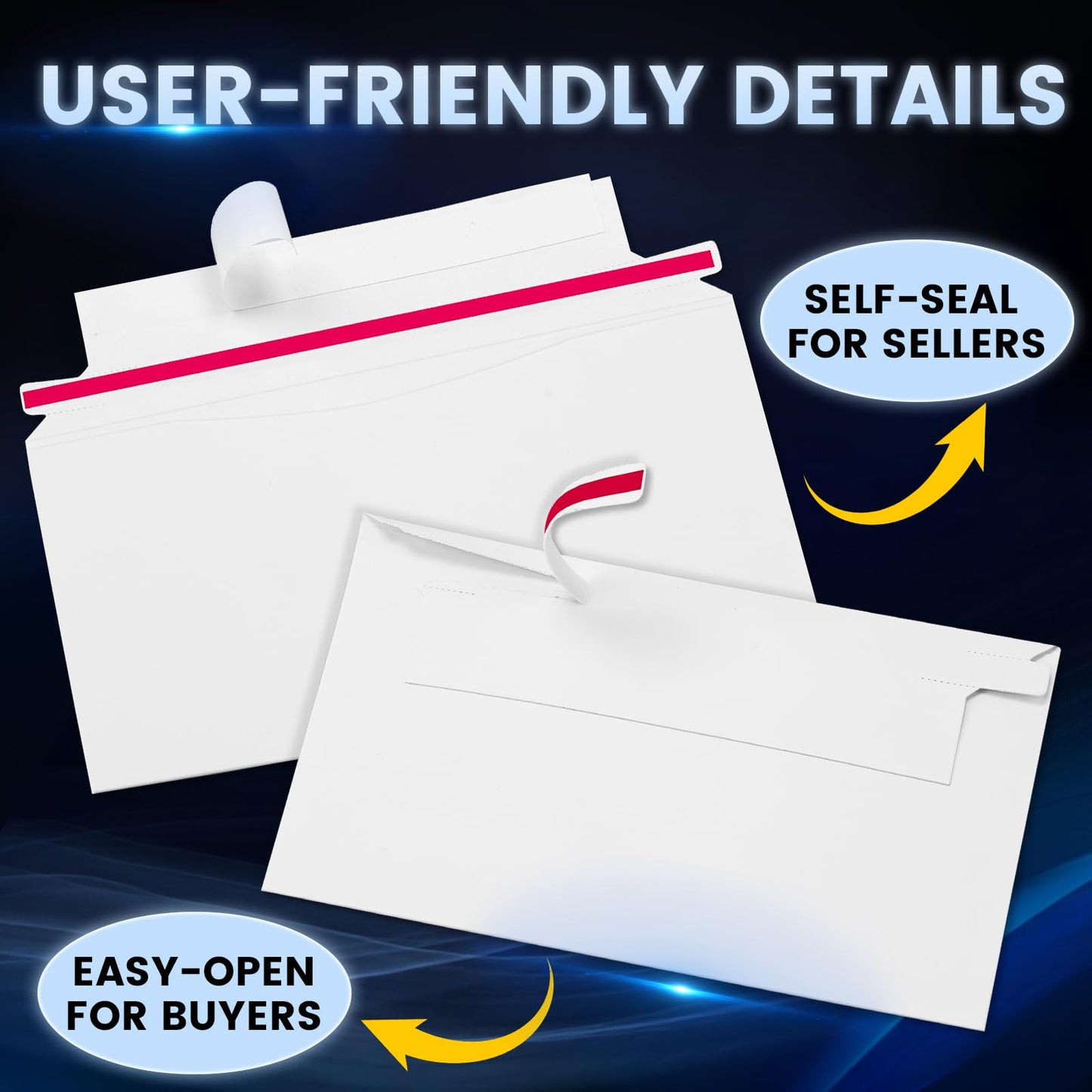 180 Pack Mailer Trading Card Envelopes，7" x 4.35" Trading Card Mailers for Shipping, Perfect Sized Shipping Envelope for Mailing Semi-Rigid and Toploaders, Protector Supplies.