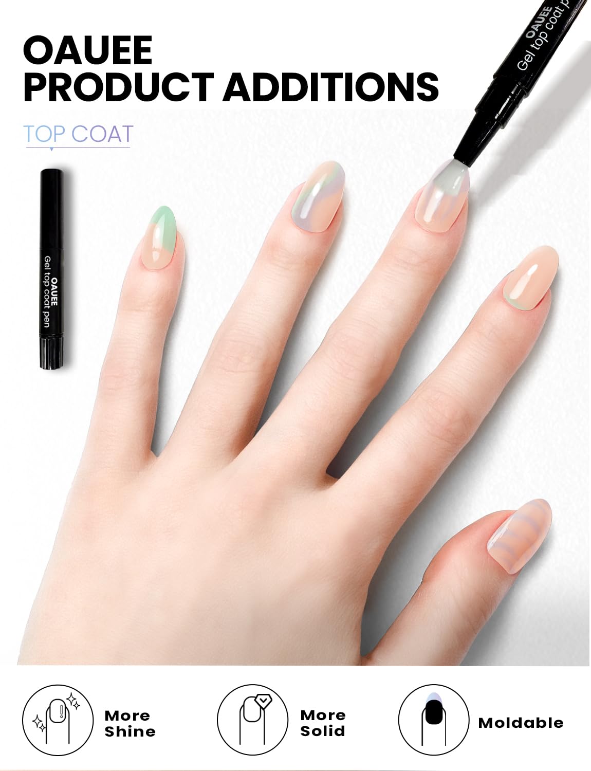 Oauee Semi Cured Gel Nail Strips | Built-In Gel Top Coat | UV Light Required | Salon Quality, Easy Application And Removal (Violet Spark ）
