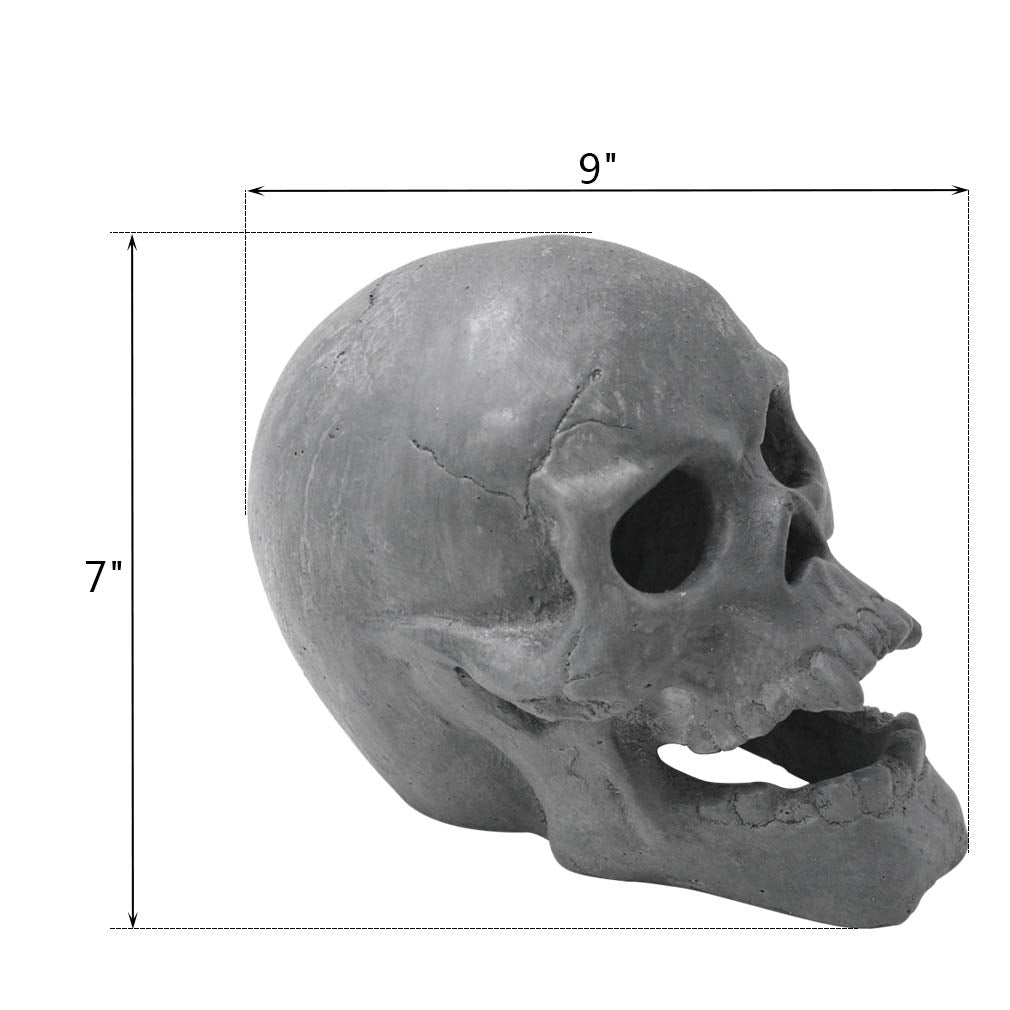 Stanbroil 9-Inch Imitated Human Skull Gas Log for Indoor or Outdoor Fireplaces, Fire Pits Halloween Decor, 1-Pack - Patent Pending