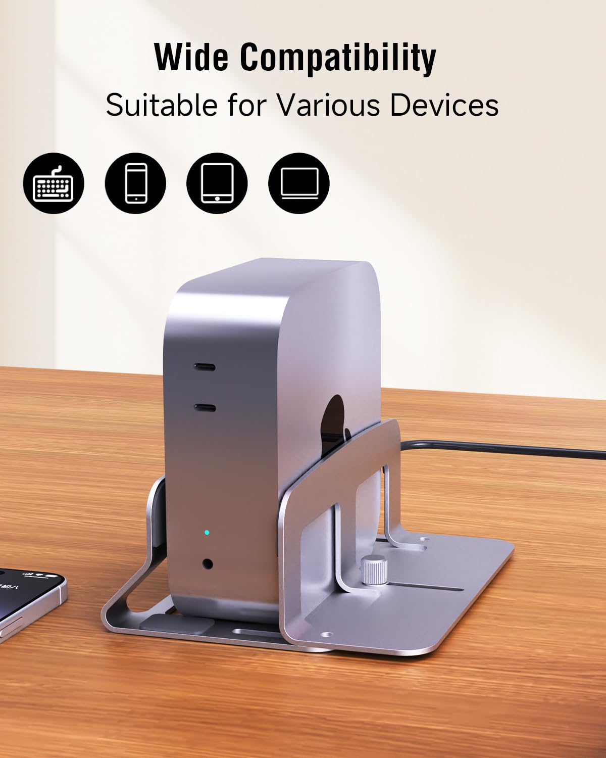 SENZANS Laptop Stand for Desk, Vertical Laptop Riser Holder Compatible with MacBook Air/Pro, Metal Computer Laptop Stand for Office Home, Fits Mac mini Tablets MacBook Dell HP Up to 17", Silver