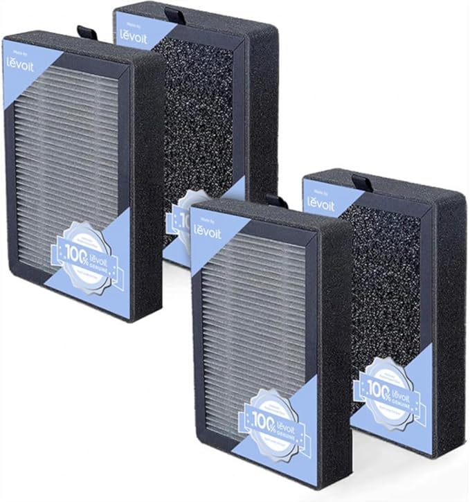 LEVOIT LV-H128 Air Purifier Replacement, 3-in-1 Pre-Filter, Capture Dust Smoke Pollen, Activated Carbon, 3-Stage Filtration System, 2 Piece Set, LV-H128-RF, 2 Pack