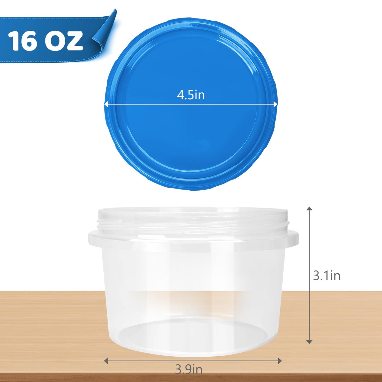 Freezer Storage Containers, [10 Pack-16 oz] Ultra Thick Freezer Containers with Leakproof Twist Top Lids, Heavy Duty BPA Free Stackable Food Containers for Lunch/Salad/Leftover/Soup/Oats/Ice Cream