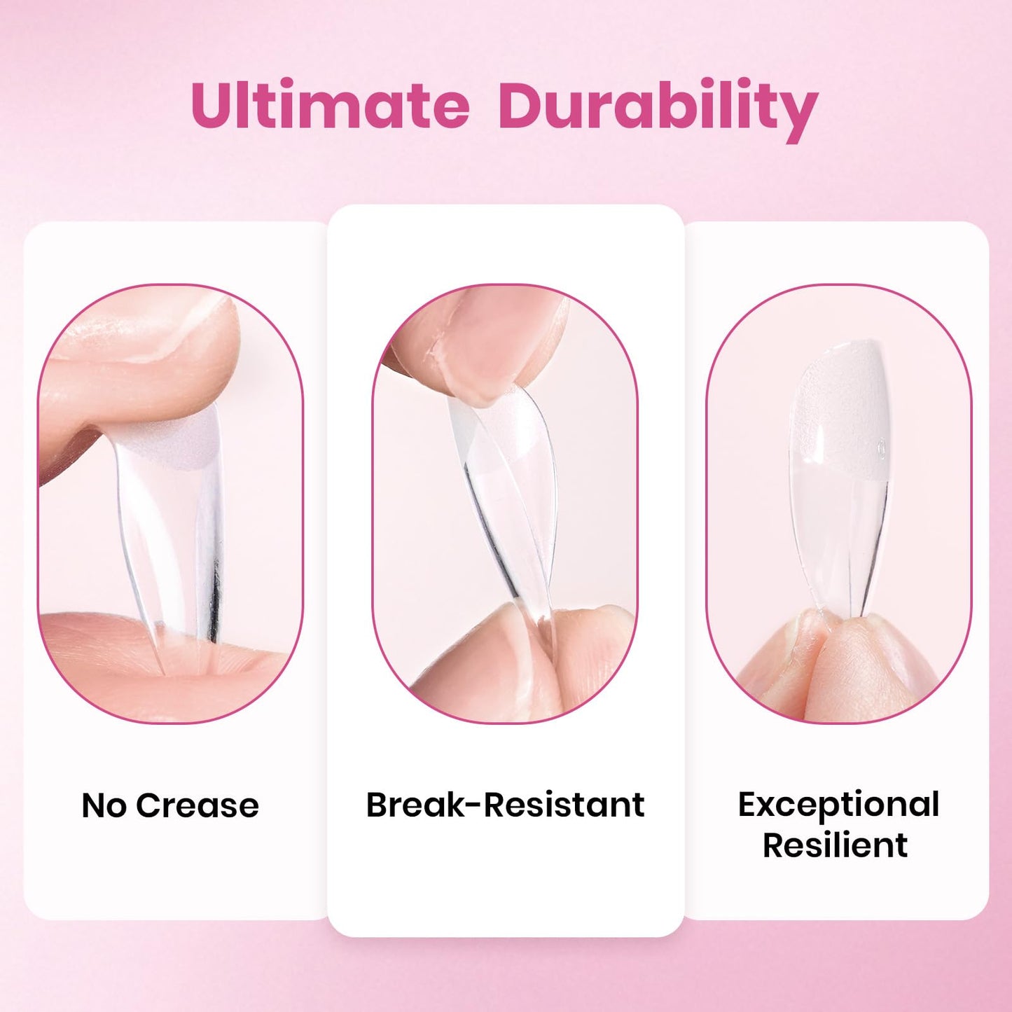Beetles Gel Nail Tips Flat-X - Almond Coffin Medium, 320pcs 16 Sizes, Pre-Etched Half Matte Full Cover Soft Acrylic False Nail Tips Easy DIY Press on Nail Extension Salon for Flat & Natural Nail Beds