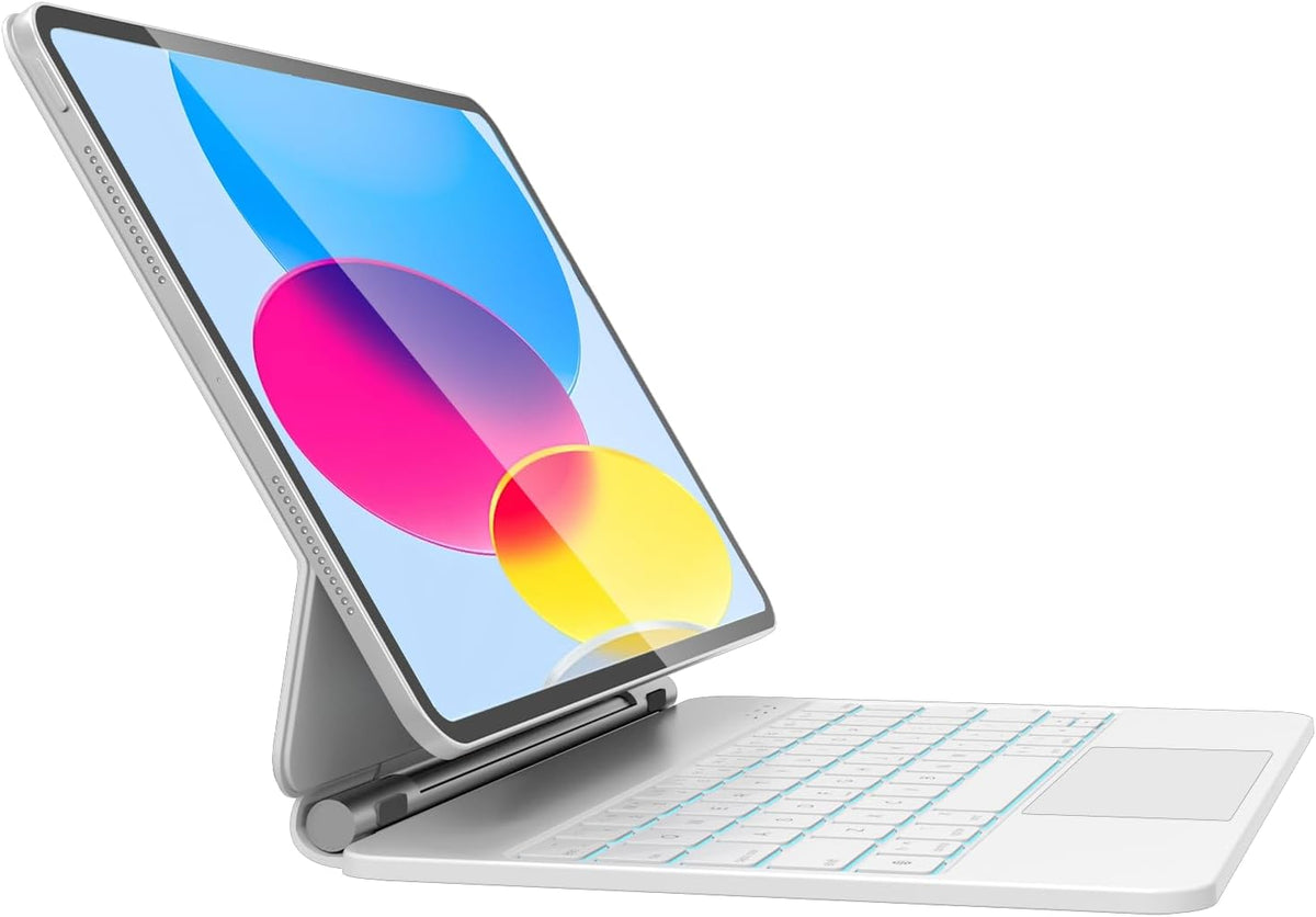 Keyboard Case for iPad 11th (A16, 2025) and iPad 10th Generation (10.9" 2022), Magic Keyboard for ipad 10th Generation with Multi-Touch Trackpad, Floating Cantilever Stand, Backlit Keys (White)