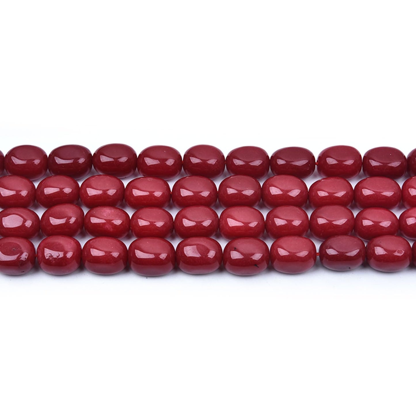 HAAMIIQII 10-16mm Red Jade Freeform Stone Spacer Beads, Loose Gemstone Beads for Jewelry Making, DIY Bracelet, Necklace, Healing Crystal 15 Inch (25pcs)