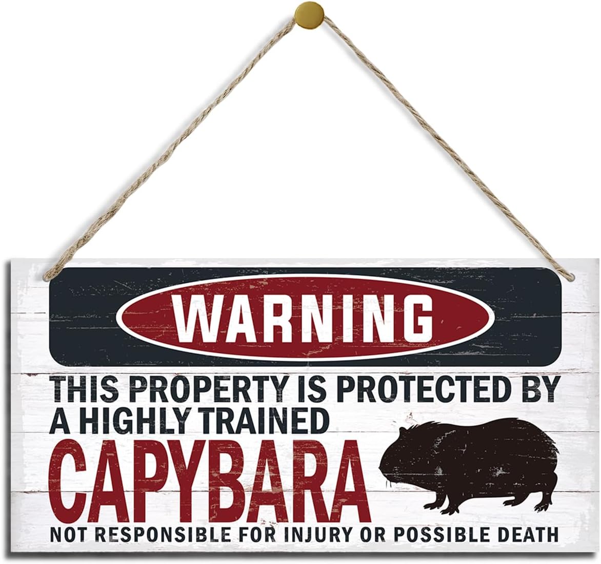 Warning Sign, Capybara Warning Wood Plaque Sign, Funny Door Signs, Decorative Wood Hanging Suspension Plaque, Farmhouse Wooden Wall Decor, Outdoor Hanging Wooden Signs