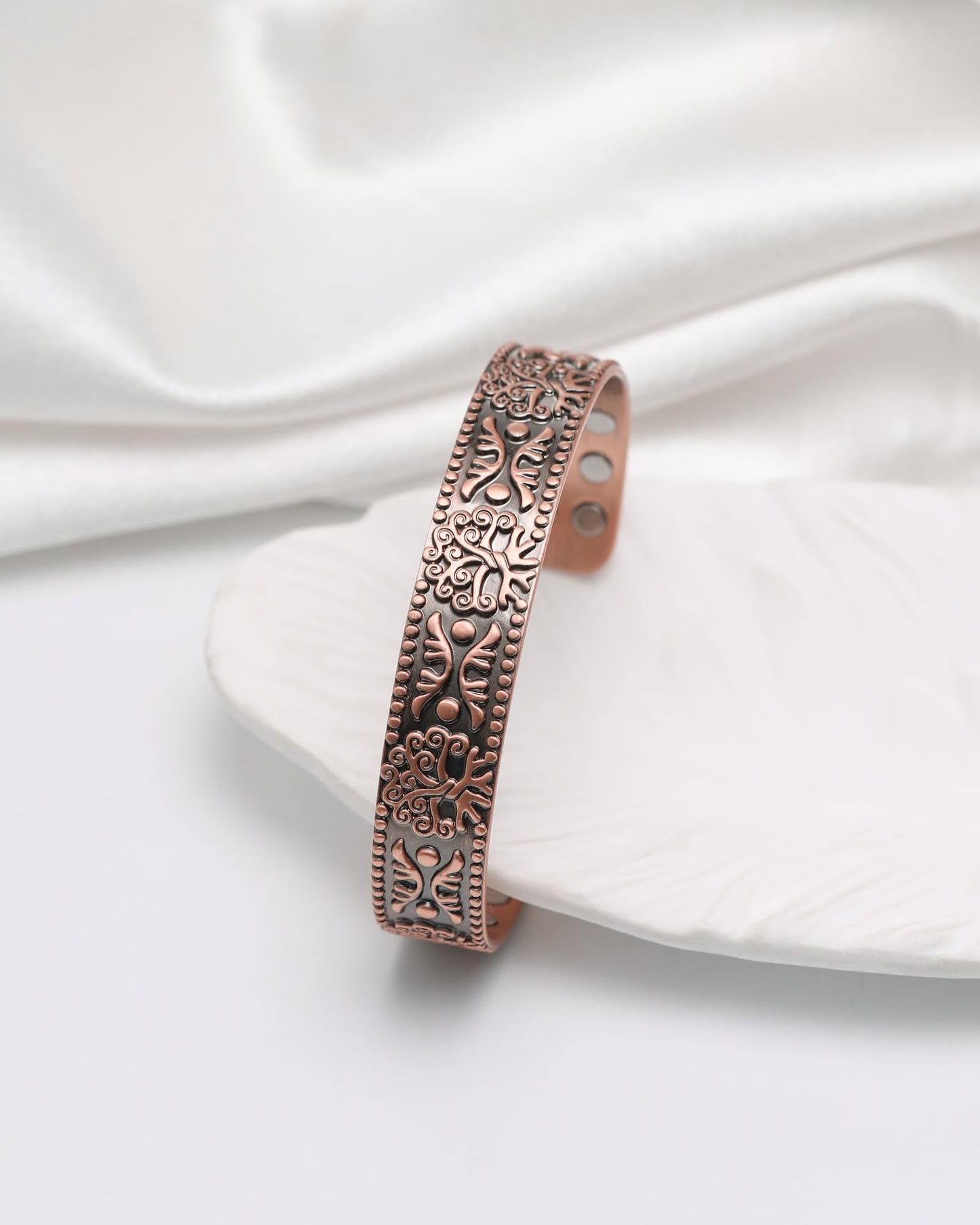 Jecanori Copper Bracelet for Men, 18X Strength Men's Copper Magnetic Bracelet,99.99% Pure Solid Copper Bracelet