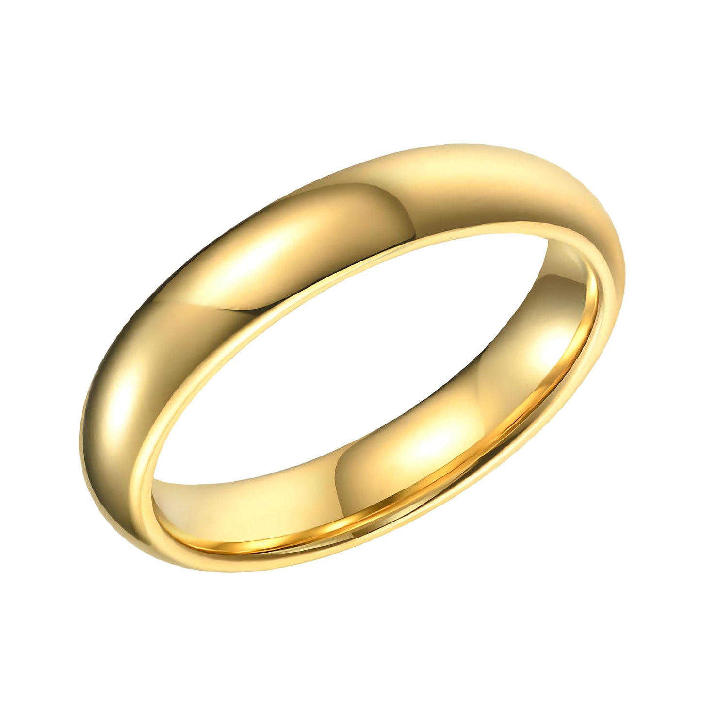 SHOP WGS 3mm 14K Solid Gold Wedding Band for Men & Women - Italian Real 14K Gold Plain Rings for Men - Solid Gold Wedding Bands Size 8