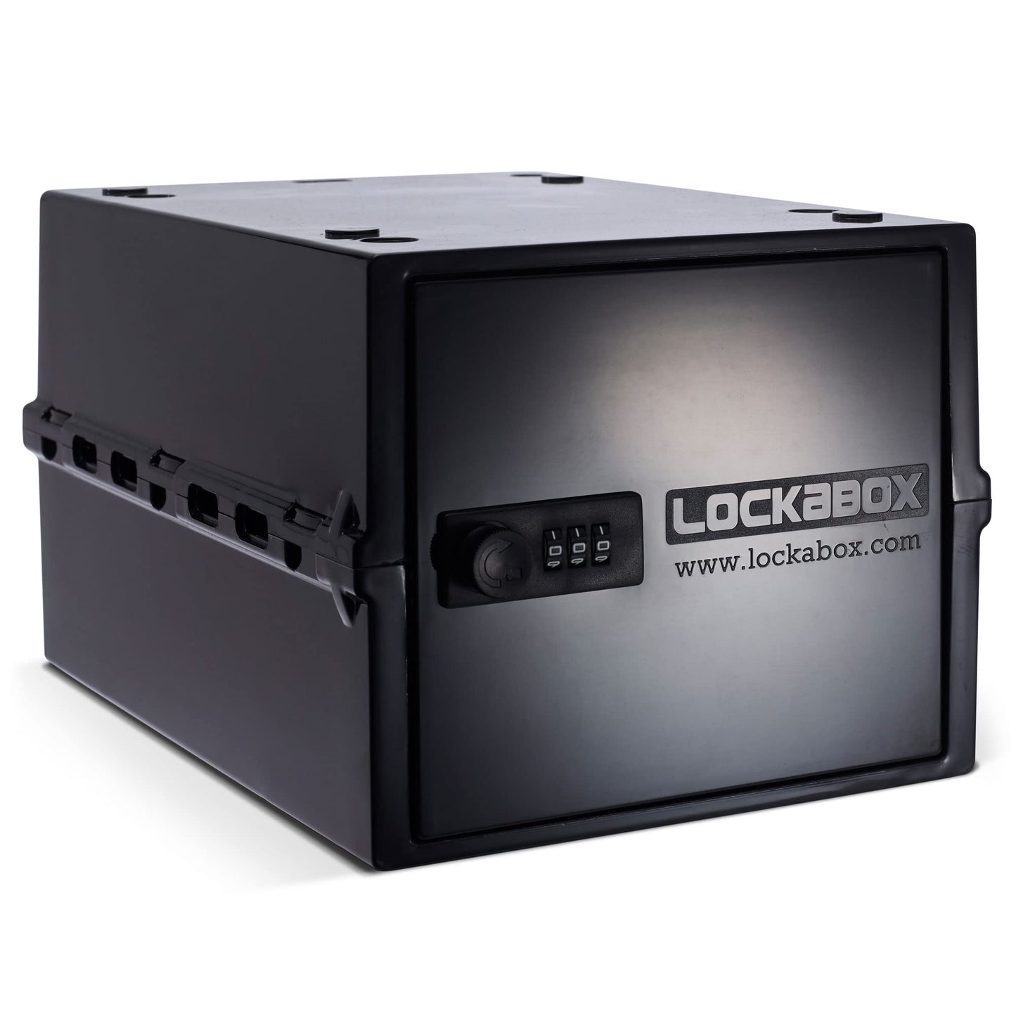 Lockabox One™ | Compact and Hygienic Lockable Storage Box for Food, Medicines, Tech and Home Safety | One Size 12 x 8 x 6.6 inches externally (Jet)