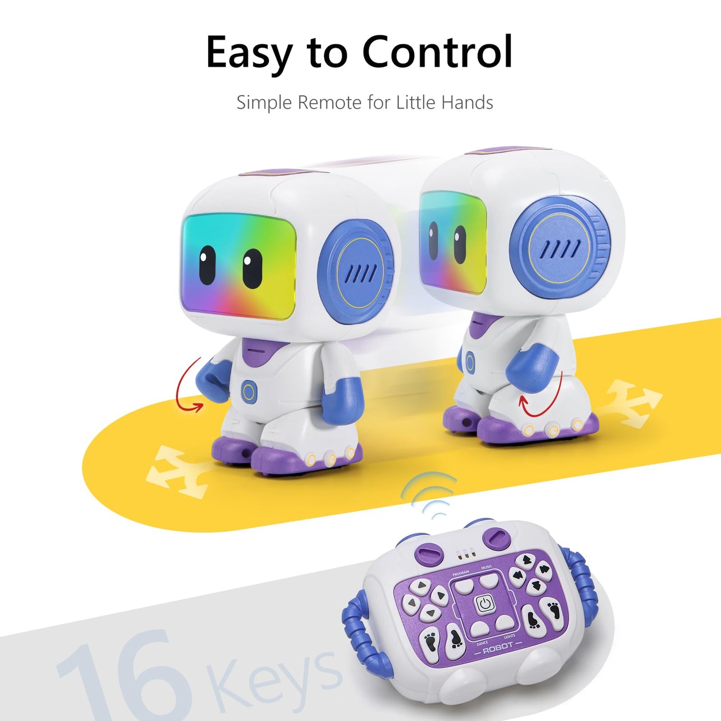 GILOBABY Programmable RC Robot Toy for Kids, Rechargeable STEM Astronaut w/LED Face, Playback Mode, Dancing, Remote Jetpack, Gift for 4 5 6 7 8 Year Old Boys Girls（Purple）