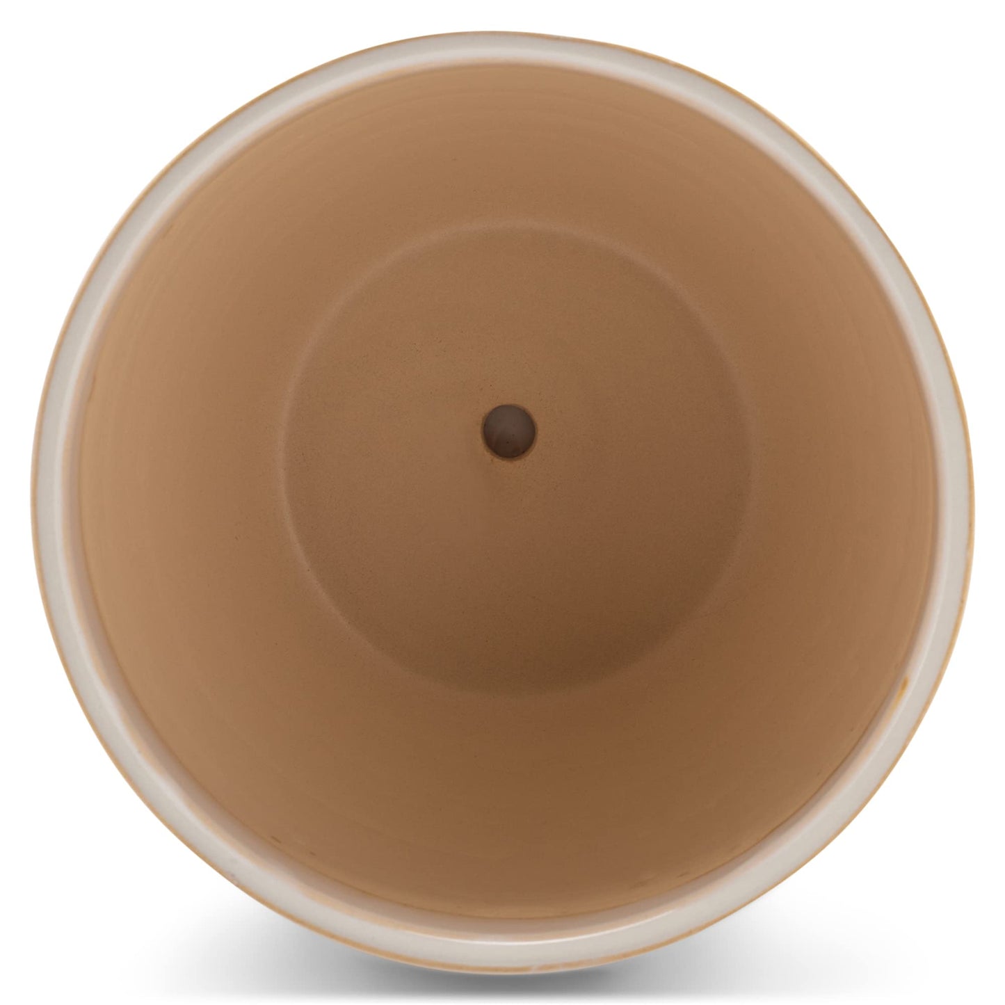 Napco Diamond and Circular White 5.25 x 6 Inch Ceramic Flower Pot Planter with Saucer
