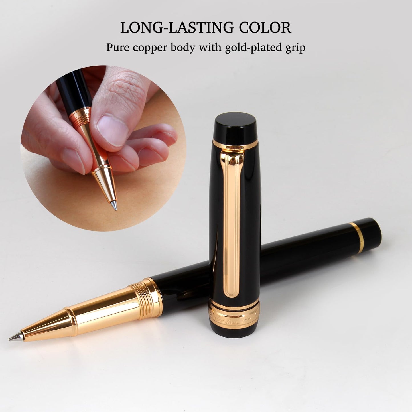 Luxury Rollerball Pen,Nice pen with 24K Gold Trim, Schneider Ink Refill, Professiona,Executive Office, Fancy Pens, Luxury pens with gift case for Men & Women with 1 Refill