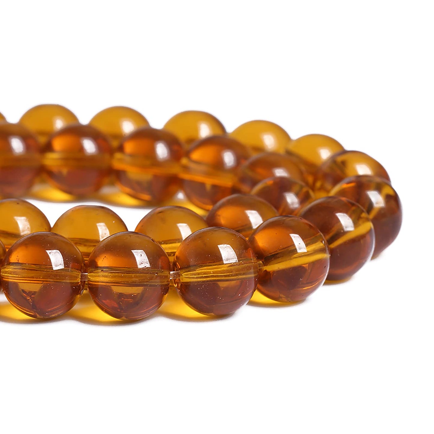 8MM 46PCS Amber Glass Spacer Loose Beads for Jewelry Making DIY Bracelet Necklace