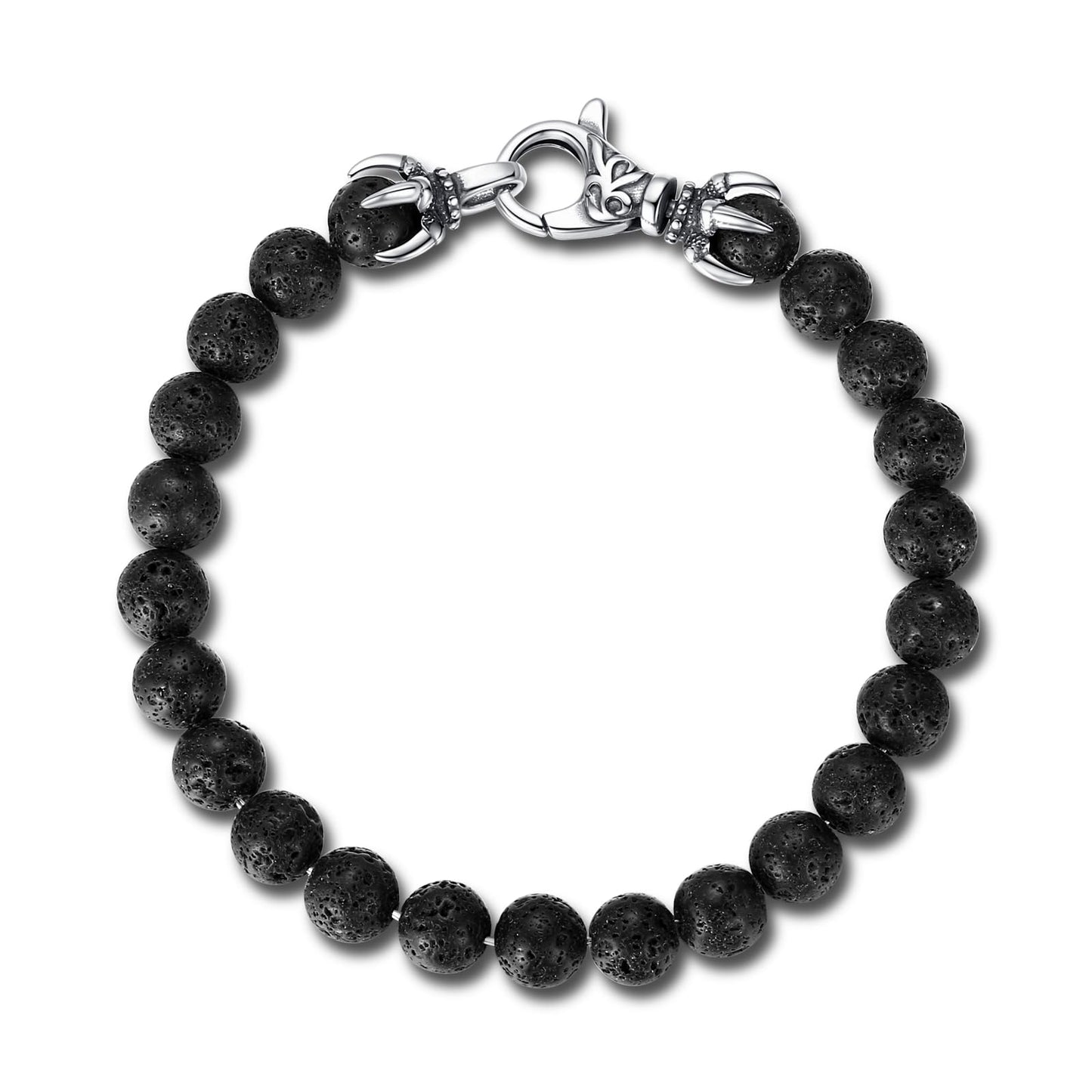 GAVU Crystal Beaded Bracelet for Men, 8mm Lava Rock Bracelet for Men 8.9"
