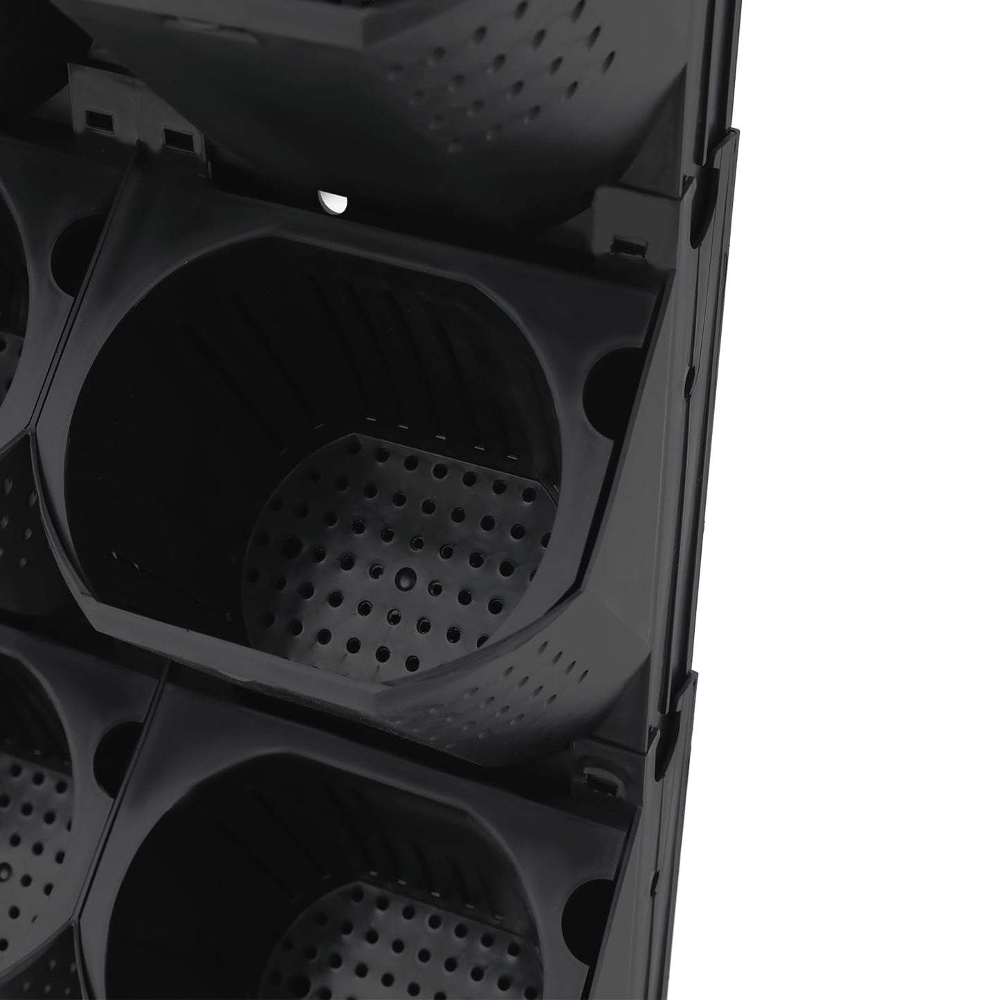 njxbrek Wall Mounted Vertical Garden Planter with 36 Pots, 6 Row Vertical Stackable Hanging Planters, Indoor Outdoor Flower Pot Holder for Herbs Vegetables Fruits (Black)