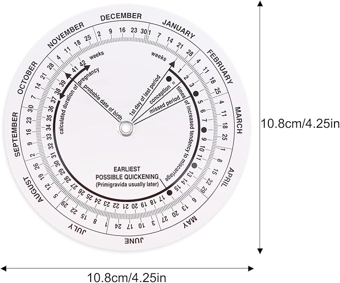 8Pcs Pregnancy Wheel Badge Card, Pregnancy Wheel Due Date Calculator for Doctors Midwives Nurses Pregnant Patients