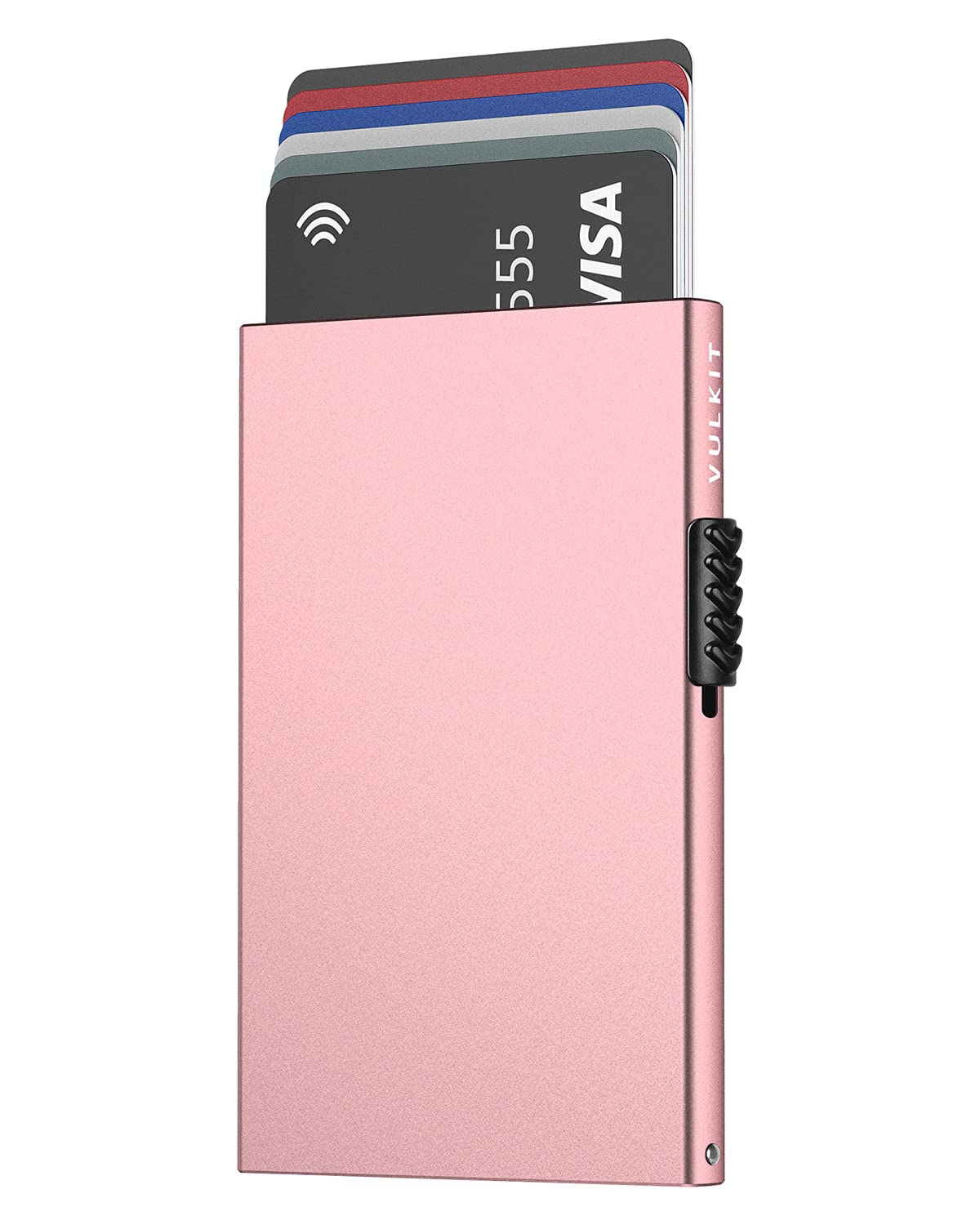VULKIT Minimalist Credit Card Holder Pop Up Cards RFID Protection Slim Metal Wallet