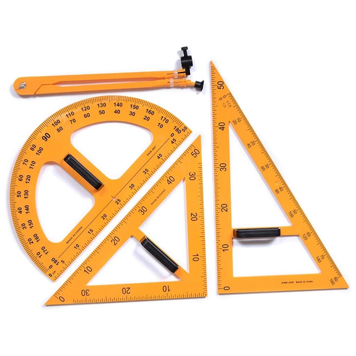 Magnetic Geometry Math Ruler Set for Classroom, Large Protractor, Triangle & Measuring Rulers, Magnetic Blackboard Tools for Teachers & Students Enhances Math Learning, 5pc