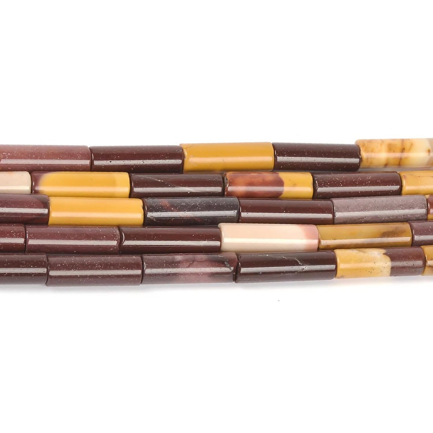 HAAMIIQII Natural Mookaite Jasper Tube Beads 13x4mm Column Stone Cylinder Gemstone Loose Beads for Jewelry Making Strand 15 Inch (28-29pcs)