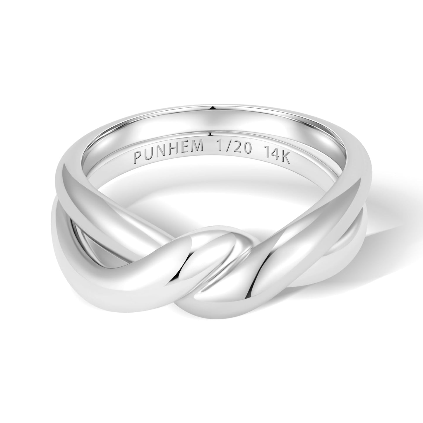 Punhem Chunky Gold Statement Rings for Women 14K Gold Silver Tone Non Tarnish Cute Puffy Dome Croissant Thumb Band High Polished Smooth Comfort Fit Size 5-10