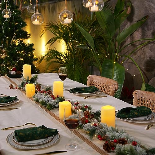 Homemory 9 Pack Flameless Candles, Outdoor Waterproof, Battery Operated LED Pillar Candles with Remote Control and Timer, Plastic, Long Lasting - size: Set of 9