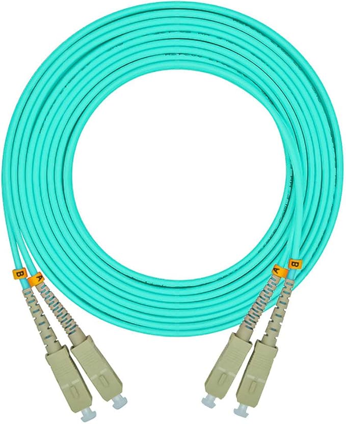 Jeirdus 30Meters 100ft Duplex 50/125 10G OM3 Multi-Mode Fiber Optic Cable Jumper Optical Patch Cord SC-SC
