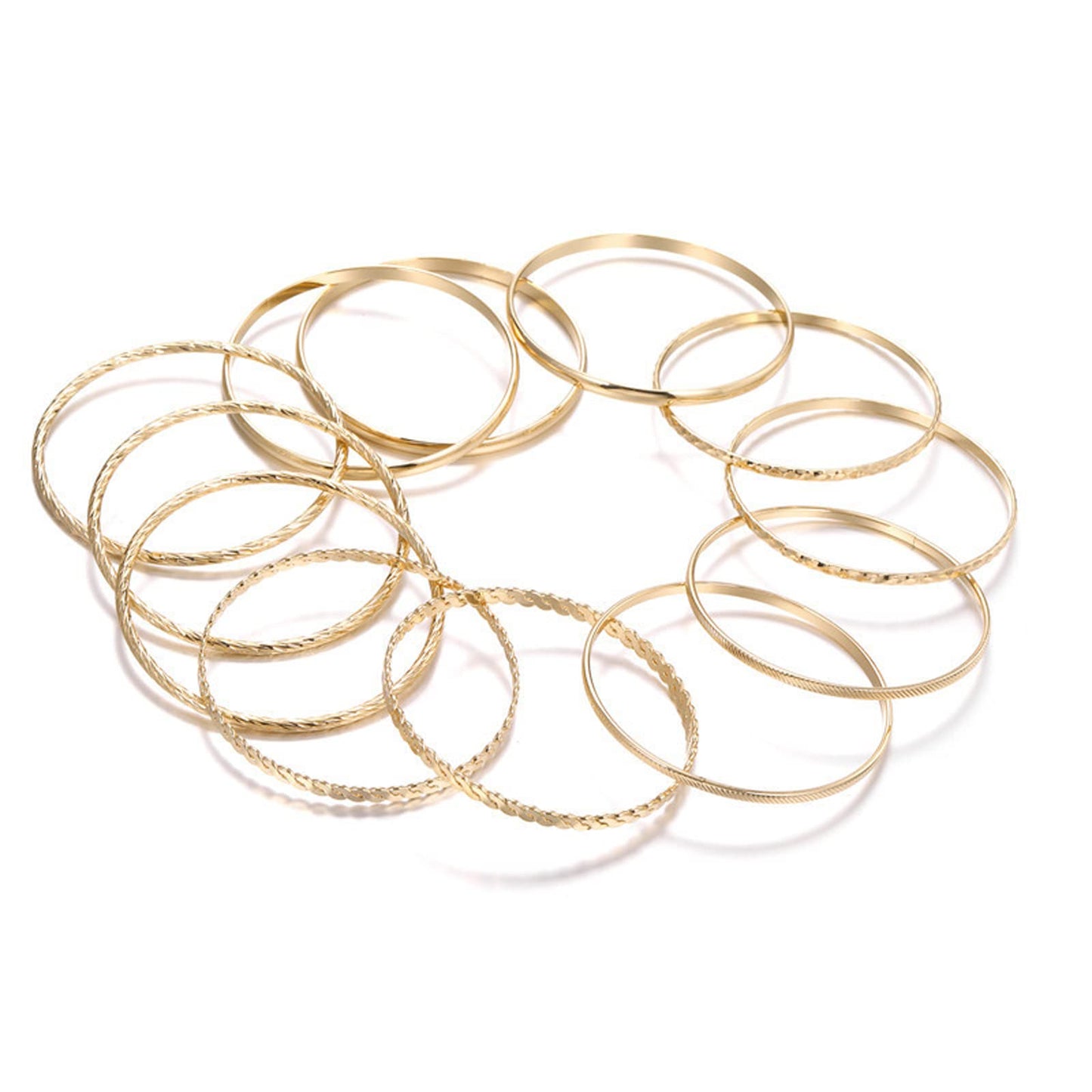FUNOJOY Bangle Bracelets for Women,14K Gold Plated Boho Indian Multi Stackable Bangles For Women Jewelry Gifts