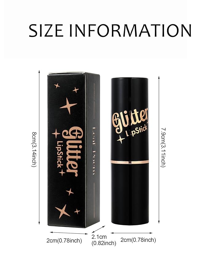 Nude Pink Metallic Glitter Lipstick Long Lasting, Diamond Shimmer Lip Gloss High Pigmented Lip Red Color Matte Lip Stick for Women, Sparkling Shiny Transfer Proof Non Stick Tinted Lip Balm Makeup-01