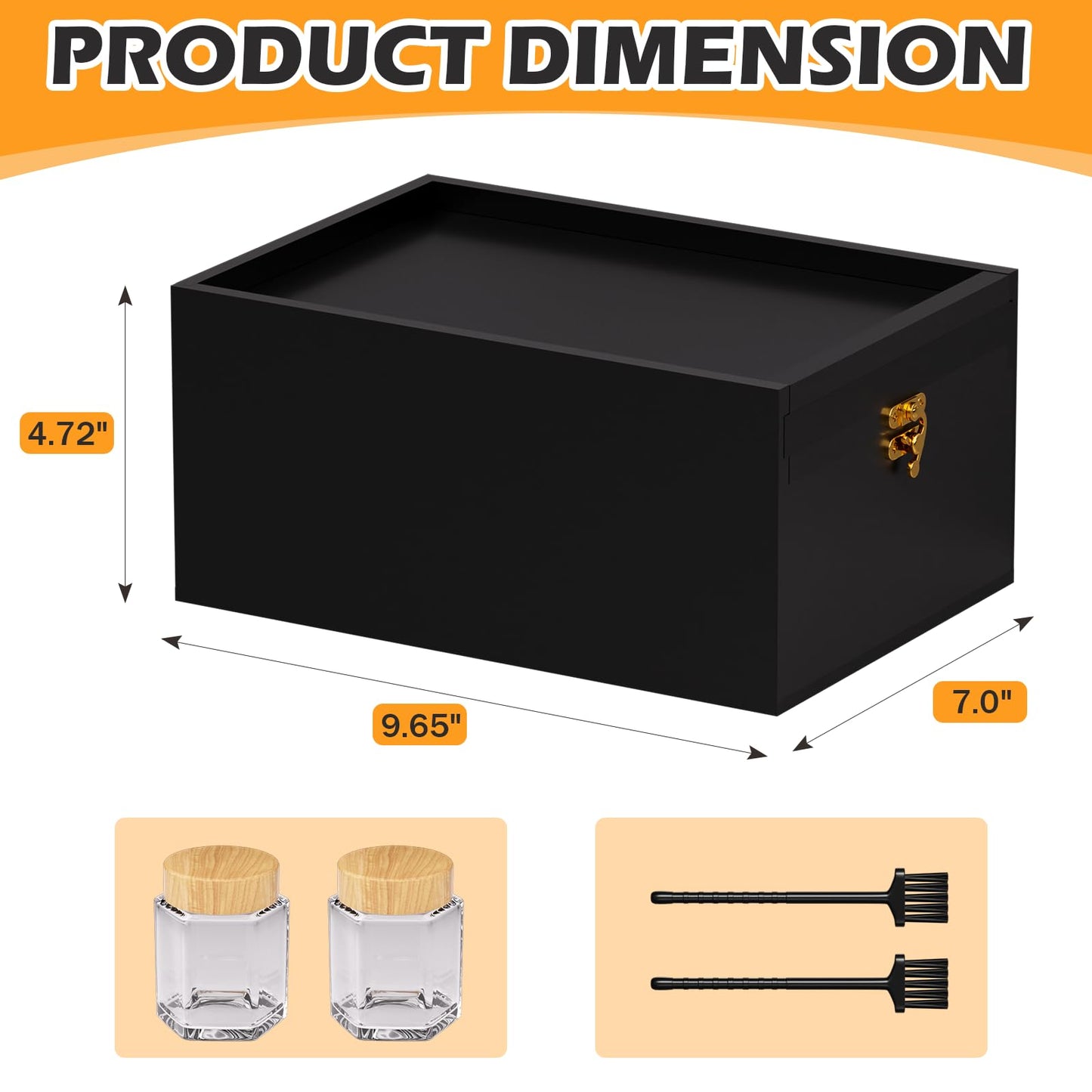 promitop Bamboo Storage Box with Lid – Wooden Organizer with 4 Compartments, Sliding Cover & Metal Clasp Lock, Multi-Purpose Rectangular Stash Box, Eco-Friendly Bamboo Box for Home & Office