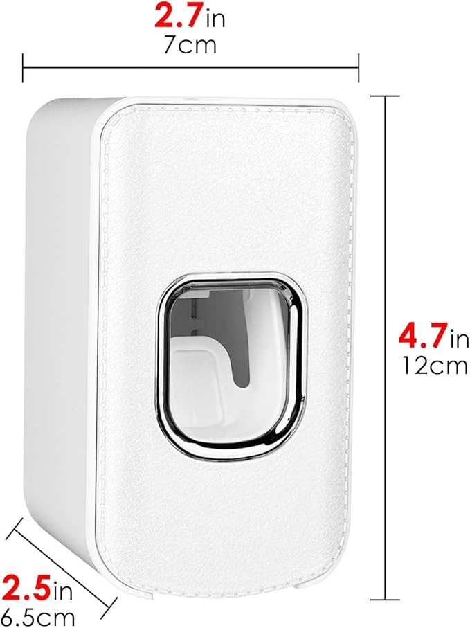 2 Slot Toothbrush Holder and Toothpaste Dispenser Wall Mounted, Automatic Toothpaste Squeezer, 2 in 1 Tooth Brush Toothpaste Organizer for Shower (White 2Pack)
