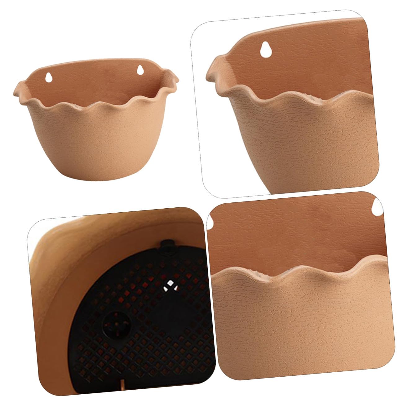 DOITOOL Plastic Hangers Hanging Planters Hanging Planters Wall Planter Flower Plant Pot Railing Planter Basket Half Round Flowerpot for Fence Balcony Gardens S Light Indoor Plants