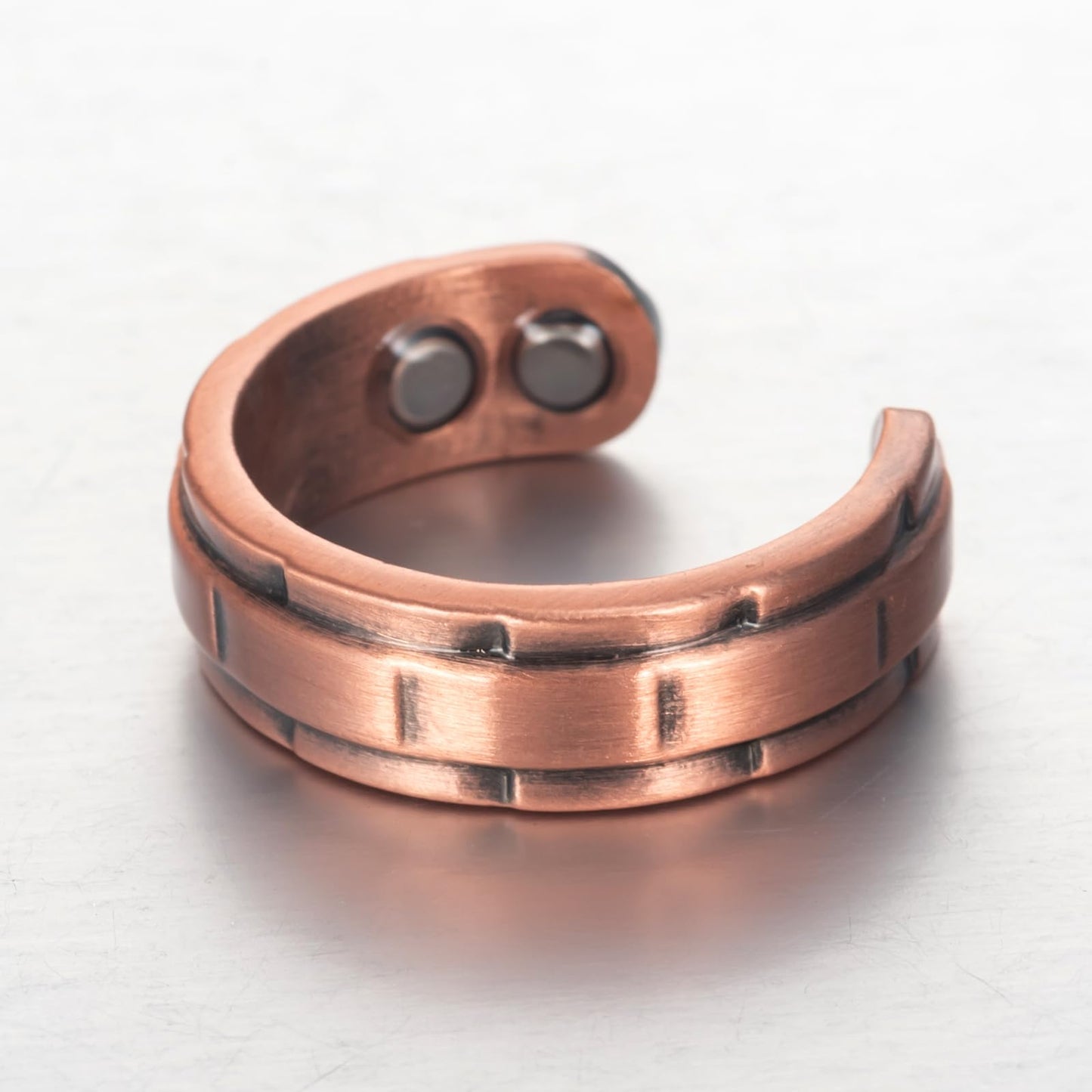 EnerCoppeX Copper Magnetic Ring for Women, Lymphatic Drainage Adjustable Ring, 3500 Gauss Magnet (G)