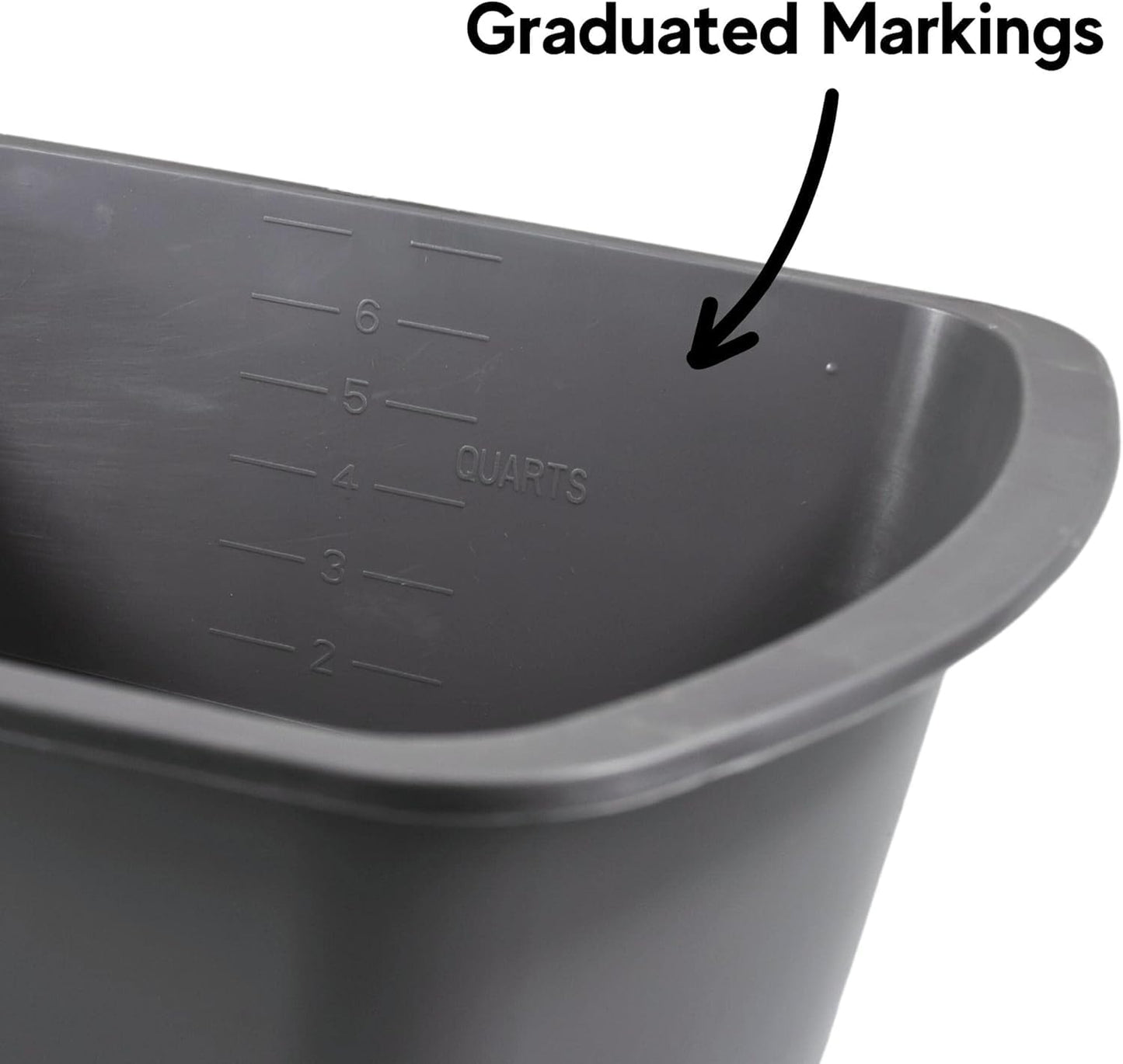 Vakly Wash Basins – Rectangular Plastic 7-Quart Graduated Hospital Soaking Tub with Markings – Small Portable Washbasin for Face Washing, Cleaning, Foot Bath, Dishes, Laundry & Bedside Care