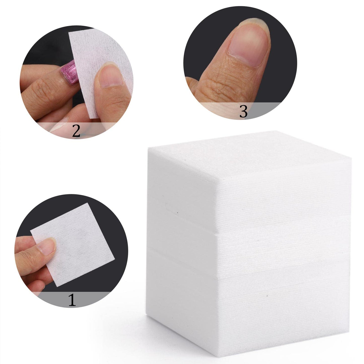 Lint Free Nail Wipes for Gel Nail Disposable Nail Polish Remover Cotton Pads White, 2600 Pcs, 16 Pack