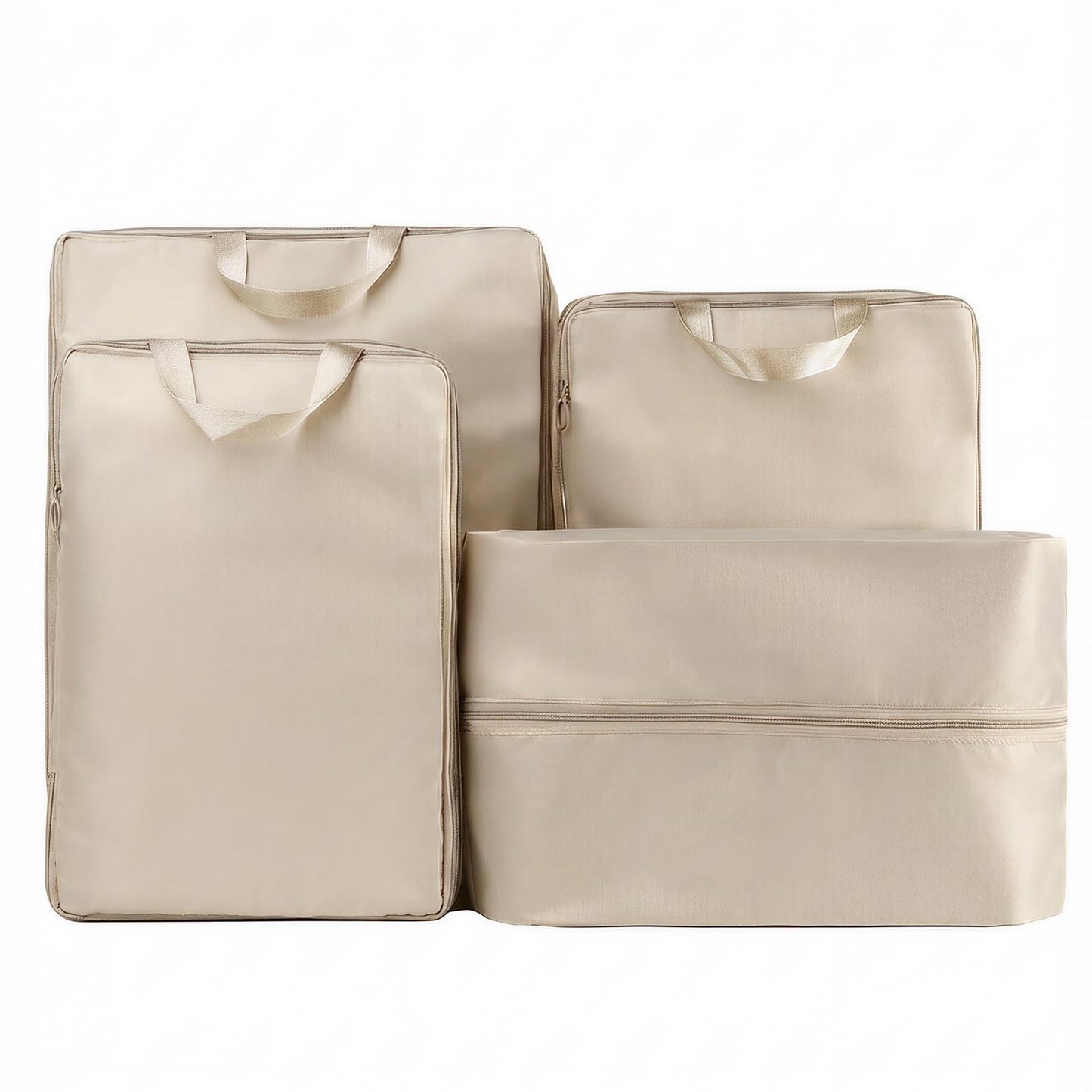 Packing Cubes for Travel,Space-Saving & Stylish Minimalist Design Lightweight,Traval Organizer Bags for Luggage，Compression Packing Cubes Set 4 - Gifts for Women Beige