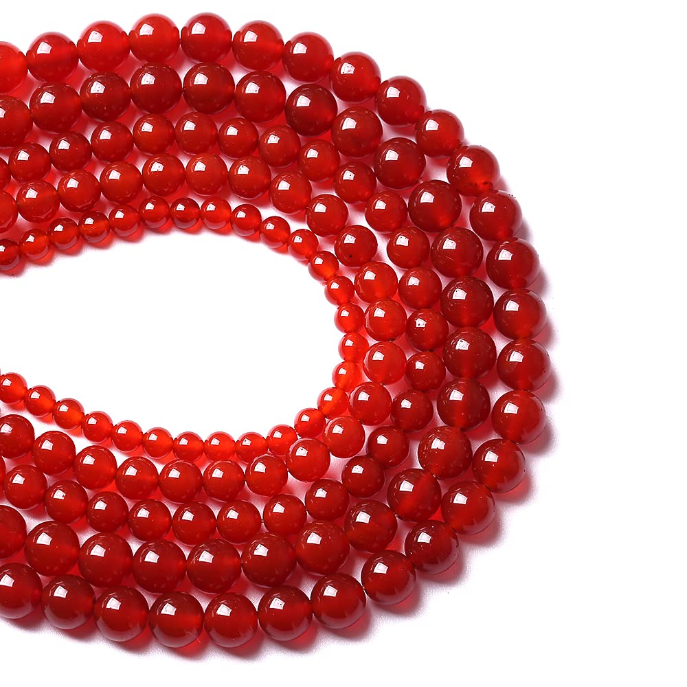 10mm 36pcs 7A Natural Red Agates Beads Round Loose Beads for Jewelry Making DIY Bracelet Necklace Energy Healing Power Stone Beads (Red Agate, 10mm)