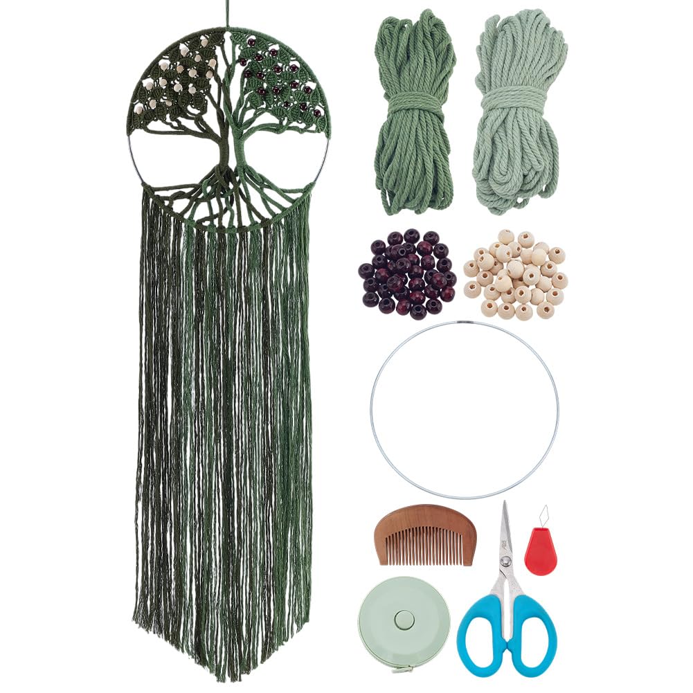FREEBLOSS Tree of Life Macrame Kit for Beginners DIY Macrame Wall Hanging Tapestry Boho Home Decor for Living Room Bedroom