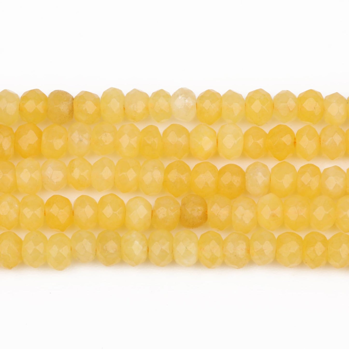 2 String 220PCS 3x5mm Natural Yellow Chalcedony Stone Beads for Jewelry Making, Songxi Facted Loose Gemstone Beads for DIY Bracelet Necklace Making Supplies with Energy Healing Chakra Power